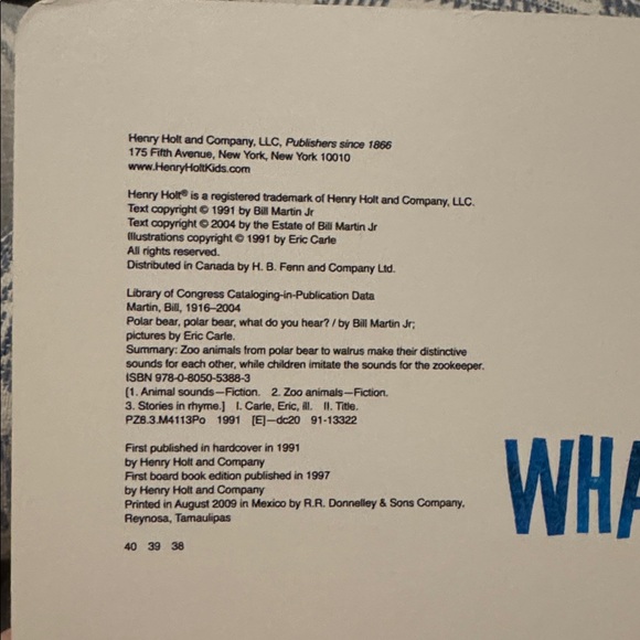 🎁5/$10🎁Polar Bear, Polar Bear, What Do You Hear? Board Book - Picture 3 of 3